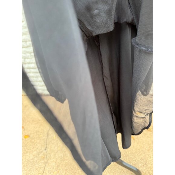 Joie Black Limited Edition Balloon Sleeve Formal Evening Chifon Dress L Coctail - Picture 11 of 11